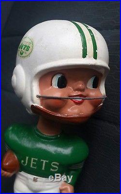 Vtg 1960s New York Jets AFL football padded ears nodder bobbing head doll rare