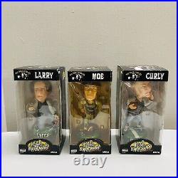 Vtg 2003 Larry Moe Curly 3 Stooges Football Bobblehead Nodder Head Knockers Neca