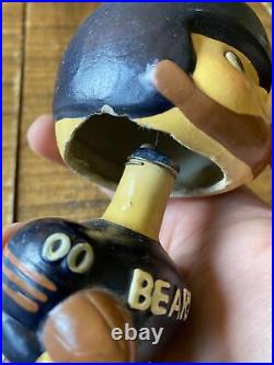 Vtg/Antique 1960s Chicago Bears Wood Base Bobblehead Very Rare