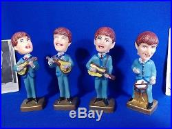 Vtg BEATLES LOT 4 BOBBLEHEADS MUSIC SET CAKE TOPPERS with 40 TRADING CARDS