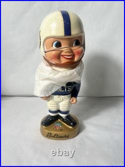 Vtg Baltimore Colts bobble head new inbox60s Gold Base Noder