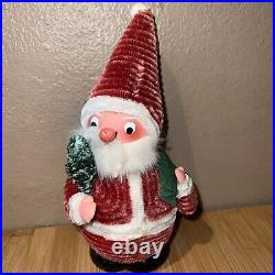 Vtg Christmas Paper Mache Bobble Head Santa Claus Candy Container Germany 8