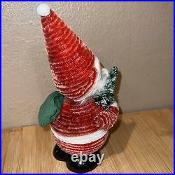 Vtg Christmas Paper Mache Bobble Head Santa Claus Candy Container Germany 8