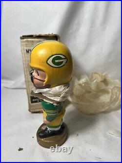 Vtg Green Bay Packers sports specialties bobble head original box gold base