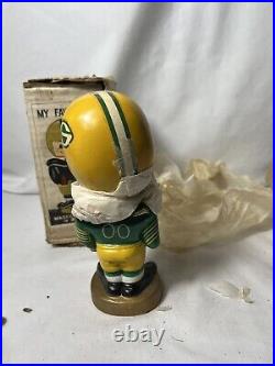 Vtg Green Bay Packers sports specialties bobble head original box gold base