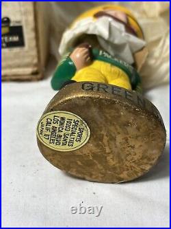 Vtg Green Bay Packers sports specialties bobble head original box gold base