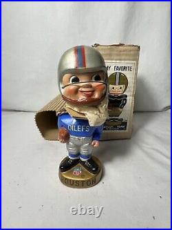 Vtg Houston Oilers sports specialties bobble head original box 60s Gold Base