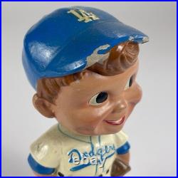 Vtg Los Angeles Dodgers MLB Bobblehead/Nodder, White Jersey, Square Base'61-'63