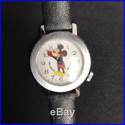 Vtg Mickey Mouse Wrist Watch Head Movement Rare Bobble Head Swiss Made Wind Up