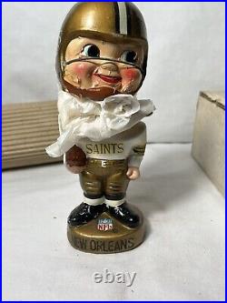 Vtg New Orleans Saints sports specialties bobble head 60s Nos
