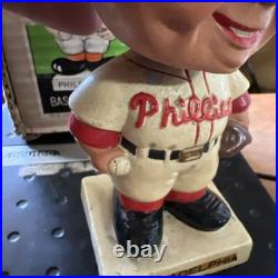 Vtg Philadelphia Phillies 1960's Bobblehead Nodder Original Box