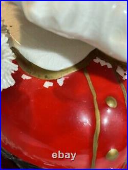 Vtg Shenandoah Ceramic Santa Claus Bobble Head Nodder Planter with Spaghetti Trim