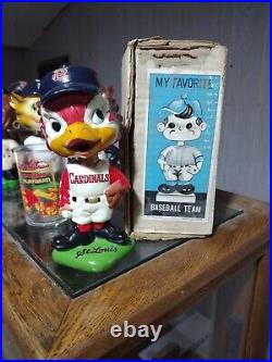 Vtg St. Louis Cardinals Baseball Bobble Head BobbleHead 1962 Japan Nodder in Box