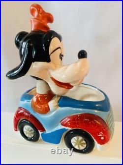 Vtg Walt Disney Productions Goofy Bobblehead In Car Enesco Japan Planter 7 Tall