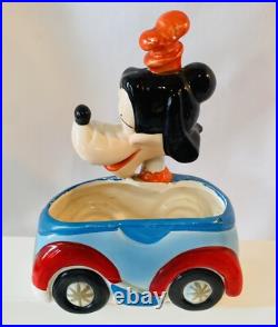 Vtg Walt Disney Productions Goofy Bobblehead In Car Enesco Japan Planter 7 Tall