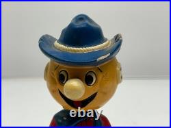 Vtg c1960s Reddy Kilowatt Cowboy Western Bobblehead Nodder Figure Some Chips