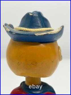 Vtg c1960s Reddy Kilowatt Cowboy Western Bobblehead Nodder Figure Some Chips
