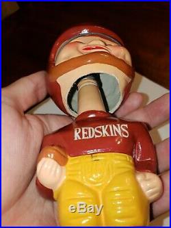 Washington Redskins Bobblehead Boy Rare Vintage 1960s 1970s Gold Base Nodder
