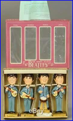 Wow Vintage 1964 Beatles Bobble Heads COMPLETE SET withbox and paperwork